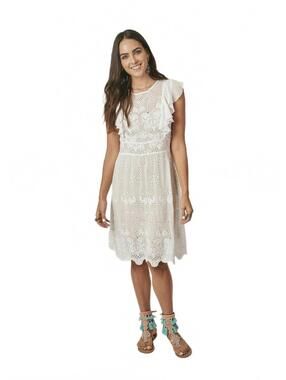 NWT Guadalupe Castel Short Dress Off White Size Medium
